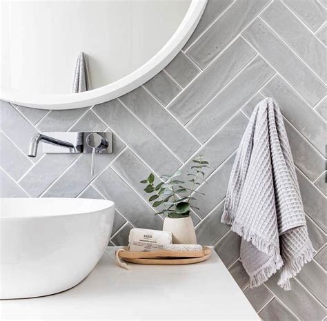 Herringbone Bathroom Floor Tiles
