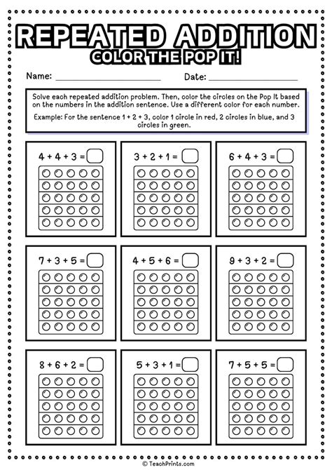 Free Repeated Addition Worksheets - Teach Prints
