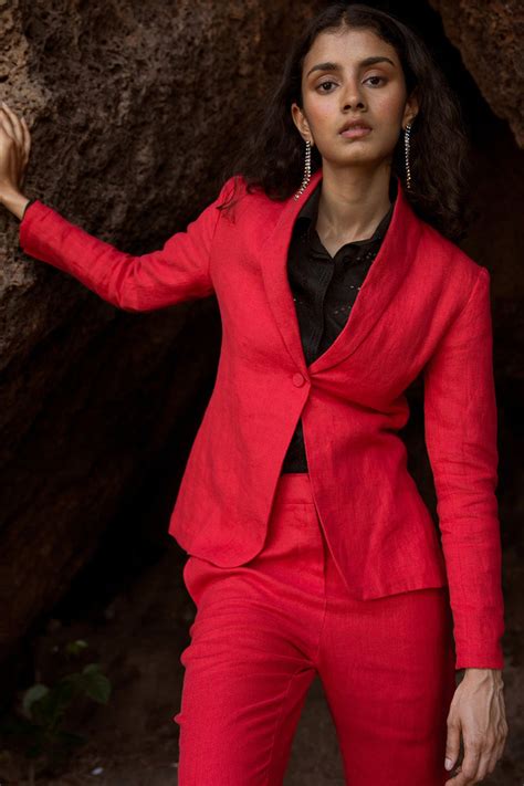 Red Linen Blazer – dash and dot