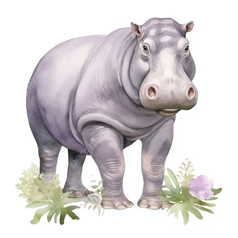 水彩カバのクリップアートイラスト素材透過、PNGフリー画像ダウンロード - Pngtree