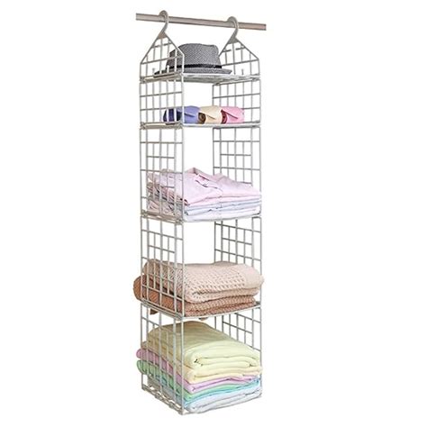 GETKO WITH DEVICE 5 Layer Folding Plastic Clothes Storage Racks ...