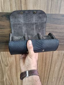 Indianleathercraft Watch Accessories Black leather watch case