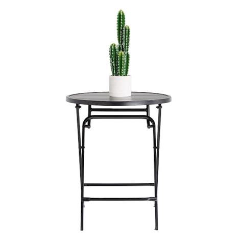 Crosby St. Slat Metal Folding Table, Black | At Home
