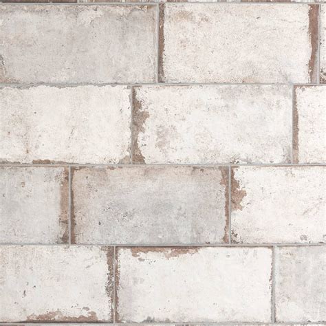 New York Soho Brick Look Porcelain Tile - Gray Tile | White brick tiles ...