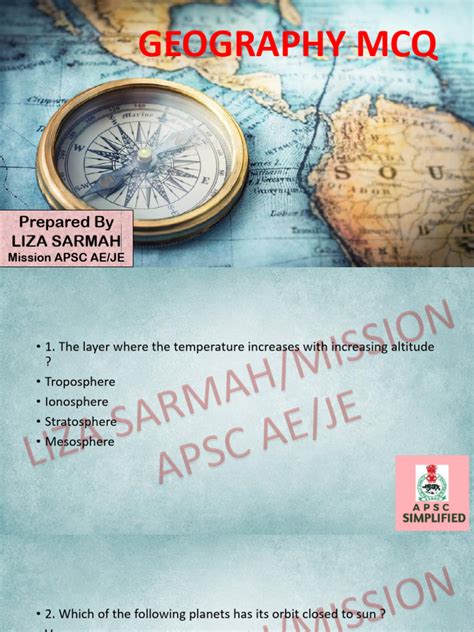 Image result for Geography MCQ Test