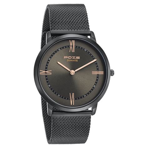 Buy Online Sonata Poze Quartz Analog Grey Dial Metal Strap Watch for ...