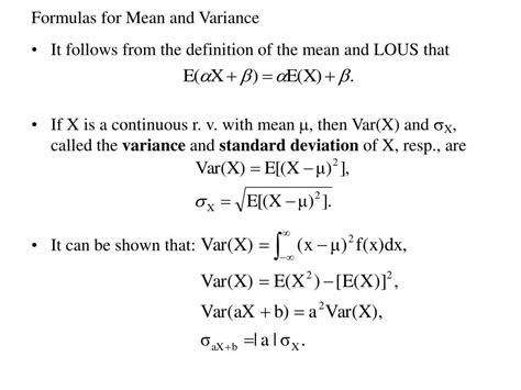 Image result for Variance Formula Continuous Random Variable