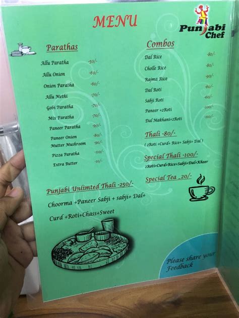 Menu at Punjabi Chef Pure Veg Restaurant Mundhwa, Pune, Mulshi Chamber ...