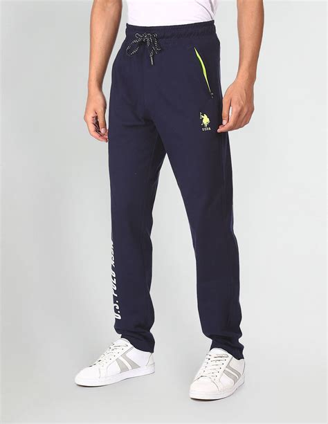 Buy Men Drawstring Waist Brand Print I720 Lounge Track Pants - Pack Of ...
