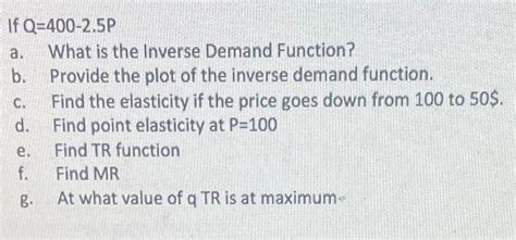 Image result for Convert P into Demand Function Inverse Demand Function