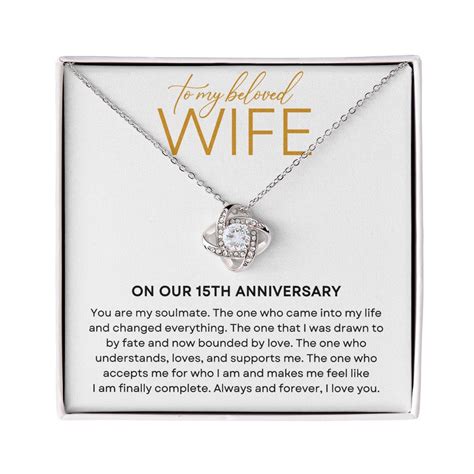 Wife on Our 15th Anniversary Necklace Gift From Husband, Fifteenth ...