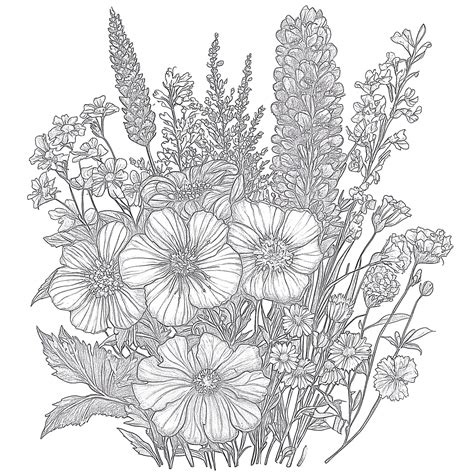 Adult Color Pages Flowers | Coloring Pages Mimi Panda