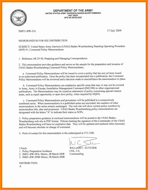 Army Memorandum Template Word - Sarseh.com
