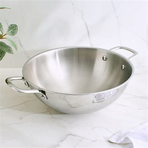 Buy Terra Tales Carin Triply Stainless Steel Deep Kadhai - 3.5L from ...