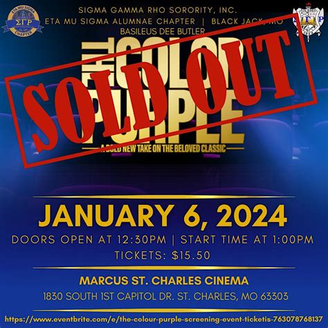 The Color Purple Screening Event, Marcus St. Charles Cinema, Saint ...