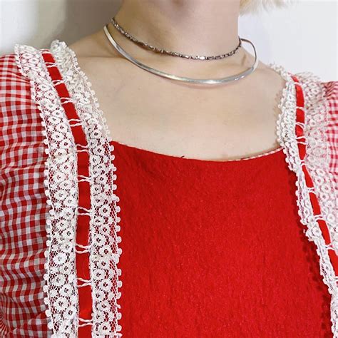 70s red gingham check long dress | LEMON