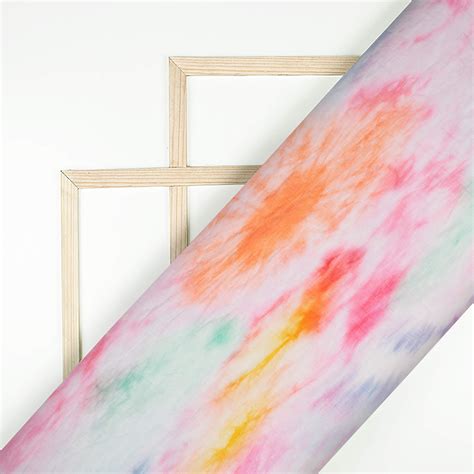Multi-Color Tye And Dye Pattern Digital Print Pure Cotton Mulmul Fabri ...