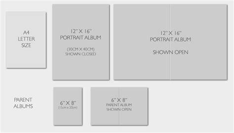 Wedding Album Sizes for our Collections | The Wedding Album Boutique