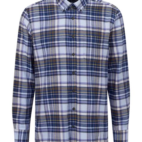 Bugatti Check Brushed Cotton Shirt - Blue – Potters of Buxton