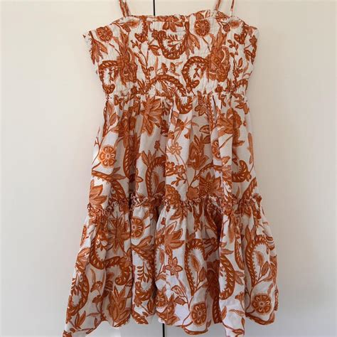 Shona Joy orange and white mini dress - size 8 Only... - Depop