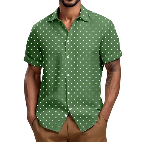 ADSSDQ Mens Short Sleeve Button Down Shirts Collared Summer Dress Shirt ...