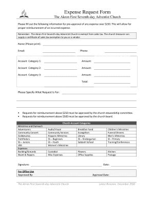 Expense Request Form - Fill Online, Printable, Fillable, Blank | pdfFiller