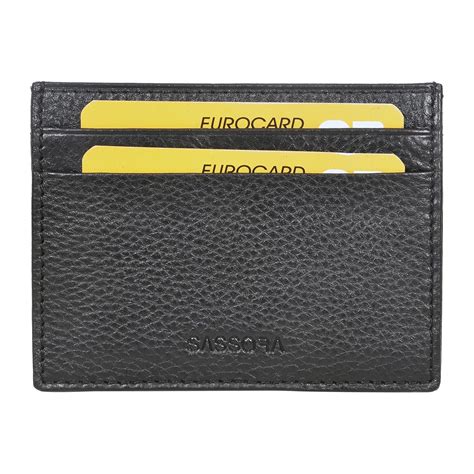 Buy Sassora Genuine Leather Unisex Small RFID Card Holder -A159 (Black ...