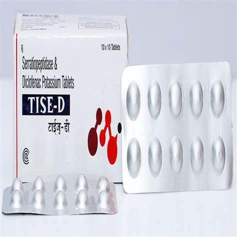 Diclofenac Potassium B.P 50 mg, Serratiopeptidase I.P 10mg, 20000 Ser