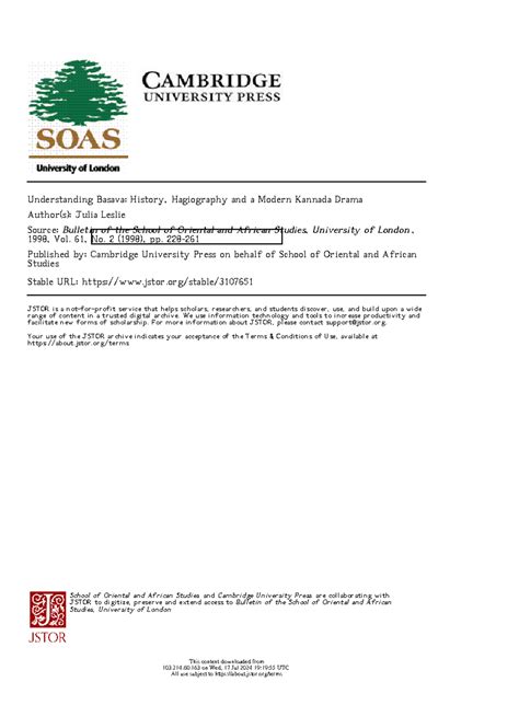 Unit 8: Julia Leslie's Insights on Basava's Legacy in Kannada Drama ...