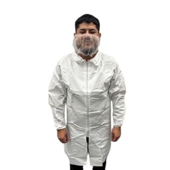 DuPont ProClean Microporous Film Frock with Snap Closure, White, Medium ...