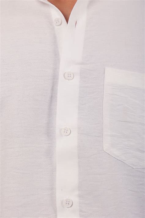 Bluebird Men's White Knitted Plain Shirt - Veshbhoshaa