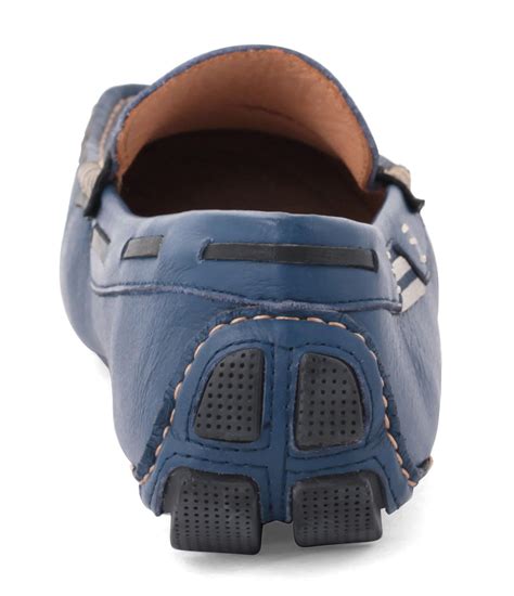Shop for Blue Leather Driving Shoes for Men - TZARO