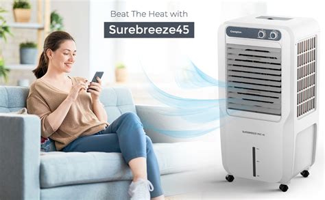 Crompton Surebreeze Personal Air Cooler-45L;Auto Fill, 4-Way Air ...