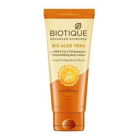 Buy Biotique Bio Aloe Vera Ultra Soothing Body Lotion SPF 30+ Sunscreen ...