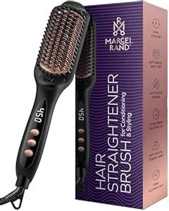 Professional Dual Voltage Hair Straightener Brush, Hair Straightening ...