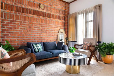 White walls and exposed brick highlight this Bangalore home's design ...