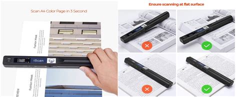 Microware Portable Scanner iSCAN 900 DPI A4 Document Scanner Handheld ...
