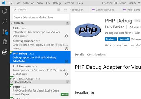 Image result for PHP Debugging in VS Code