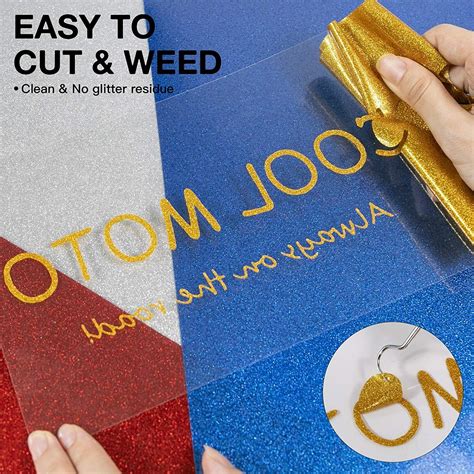 Buy Glitter Heat Transfer Vinyl HTV vinyl Roll for T-Shirt/Iron On Heat ...
