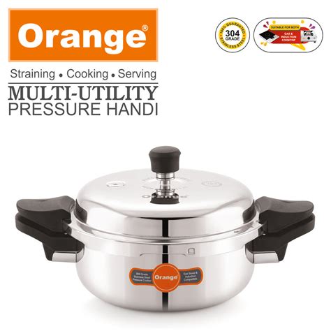 Triply SS Pressure Cooker – Orange Cookware