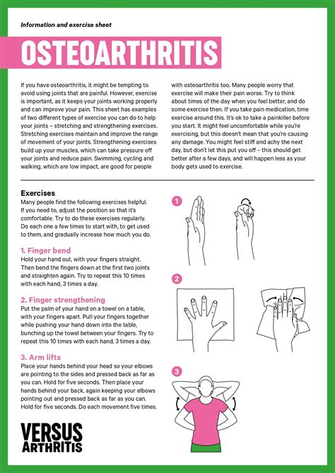 Osteoarthritis exercise sheet – Versus Arthritis