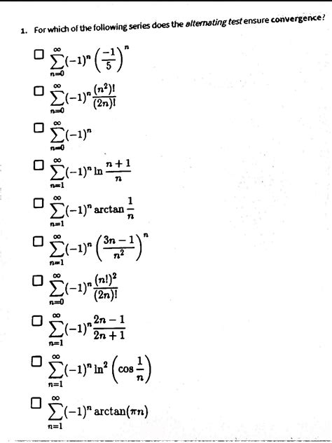 Alternating Series Test Conditions
