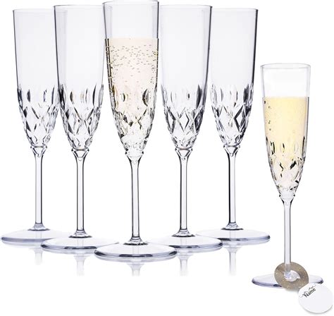 Amazon.com | Primo Lines 12-pack Plastic Champagne Flutes - Unbreakable ...