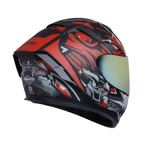 Steelbird Aeronautics SA-2 Villain Gloss Black Red Helmet (With Additi ...