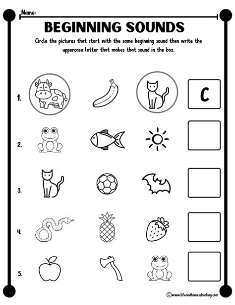 Beginning Sound Worksheet 的图像结果