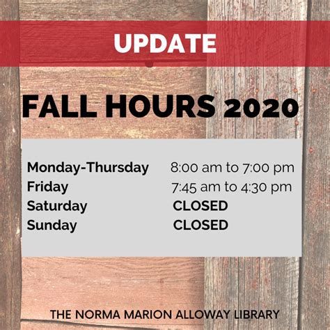 UPDATED Hours for TWU Library – Alloway Library News