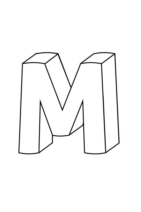 Printable 3D Bubble Letter M