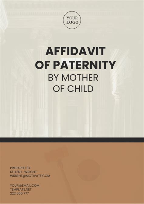 Free Affidavit Of Paternity By Mother Of Child Template to Edit Online