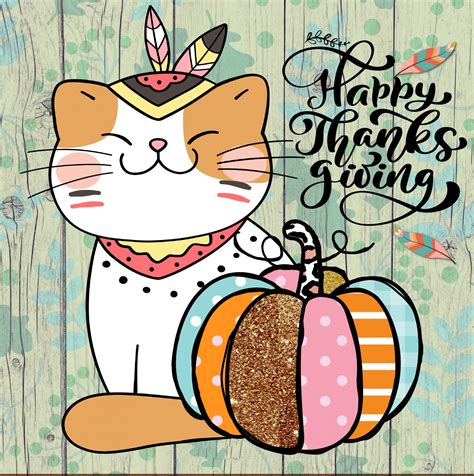 Thanksgiving Cat Greeting Card Free Stock Photo - Public Domain Pictures