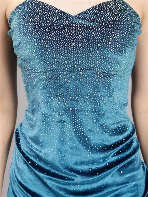Rhinestones Studded Velvet Strappy Dress – ANNY